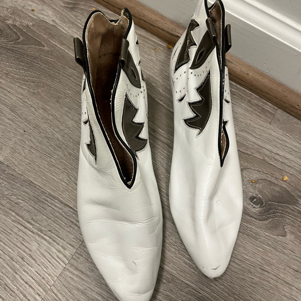 Funky soft leather vintage cowboy booties - Picture 2 of 4